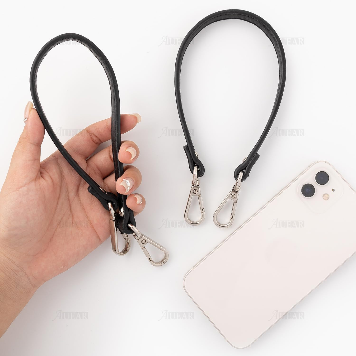 , 2 Pack Short Handbag Strap Replacement Handle for Small Purses, Black (12.79 I
