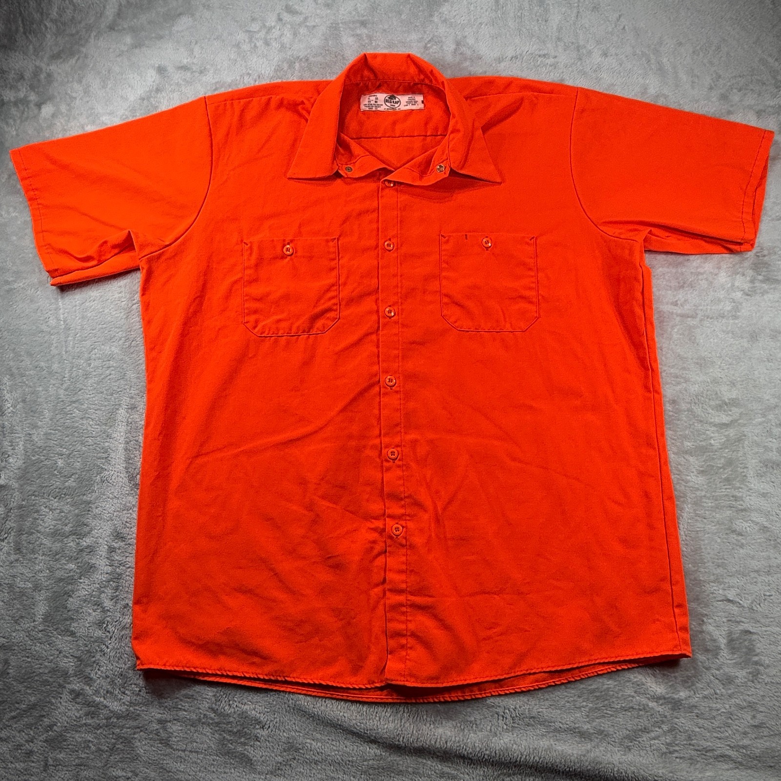 Red Kap Mens XL Short Sleeve Work Shirt Blaze Orange UPF 40 SS240R3