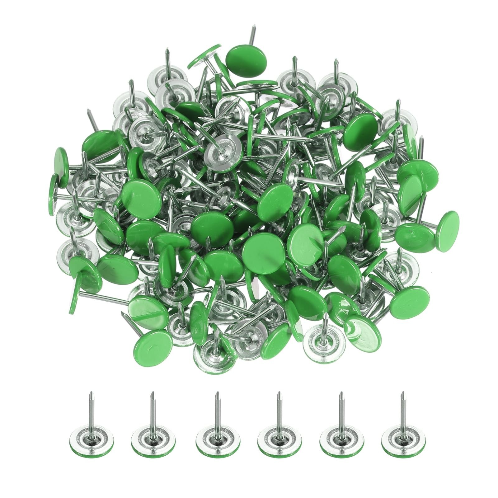 200 Pack Flat Round Head Push Pins - 0.43 Inch Decorative Thumb Tacks for Cork B