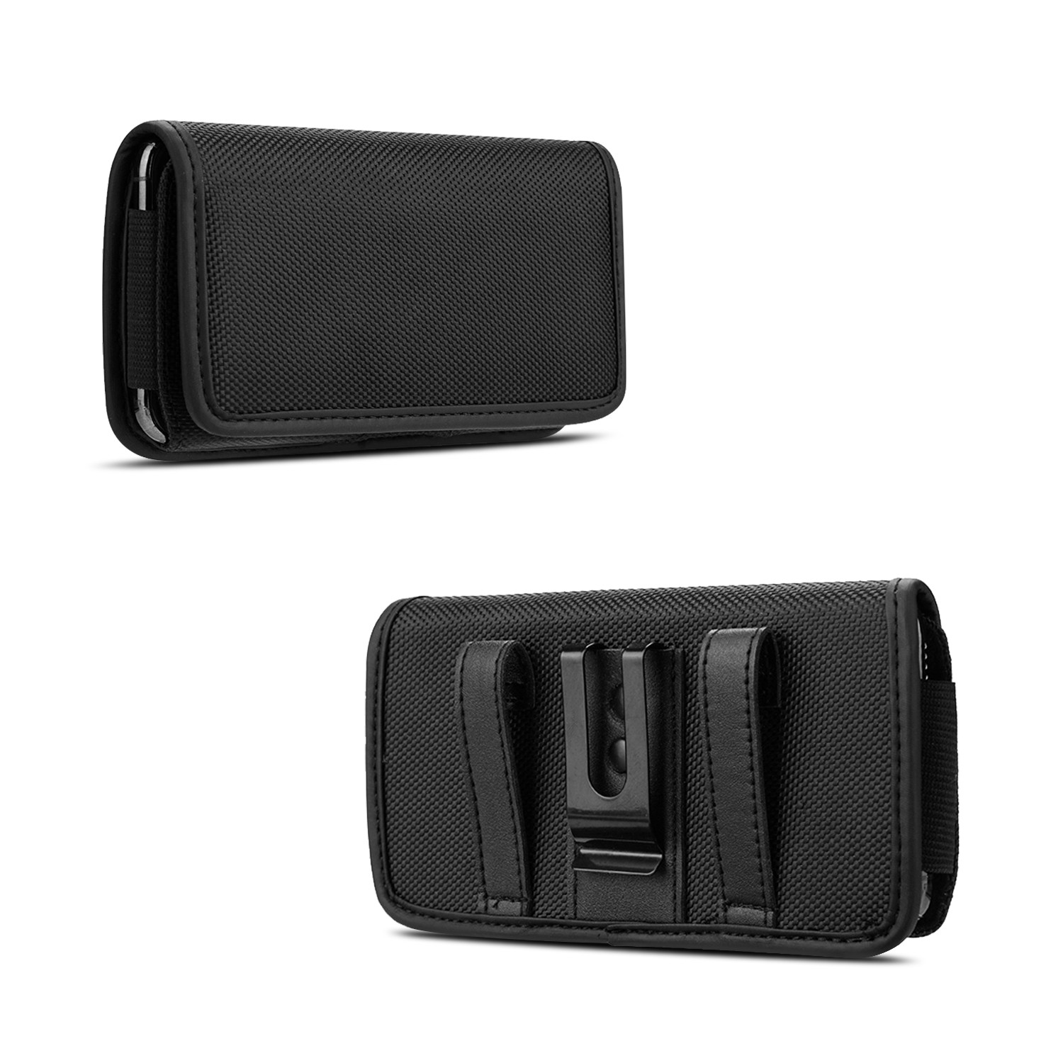 Double Layer Oxford Fabric Waist Pack - Fits 5.5 Inch Phones,Crossbody Bag,Black