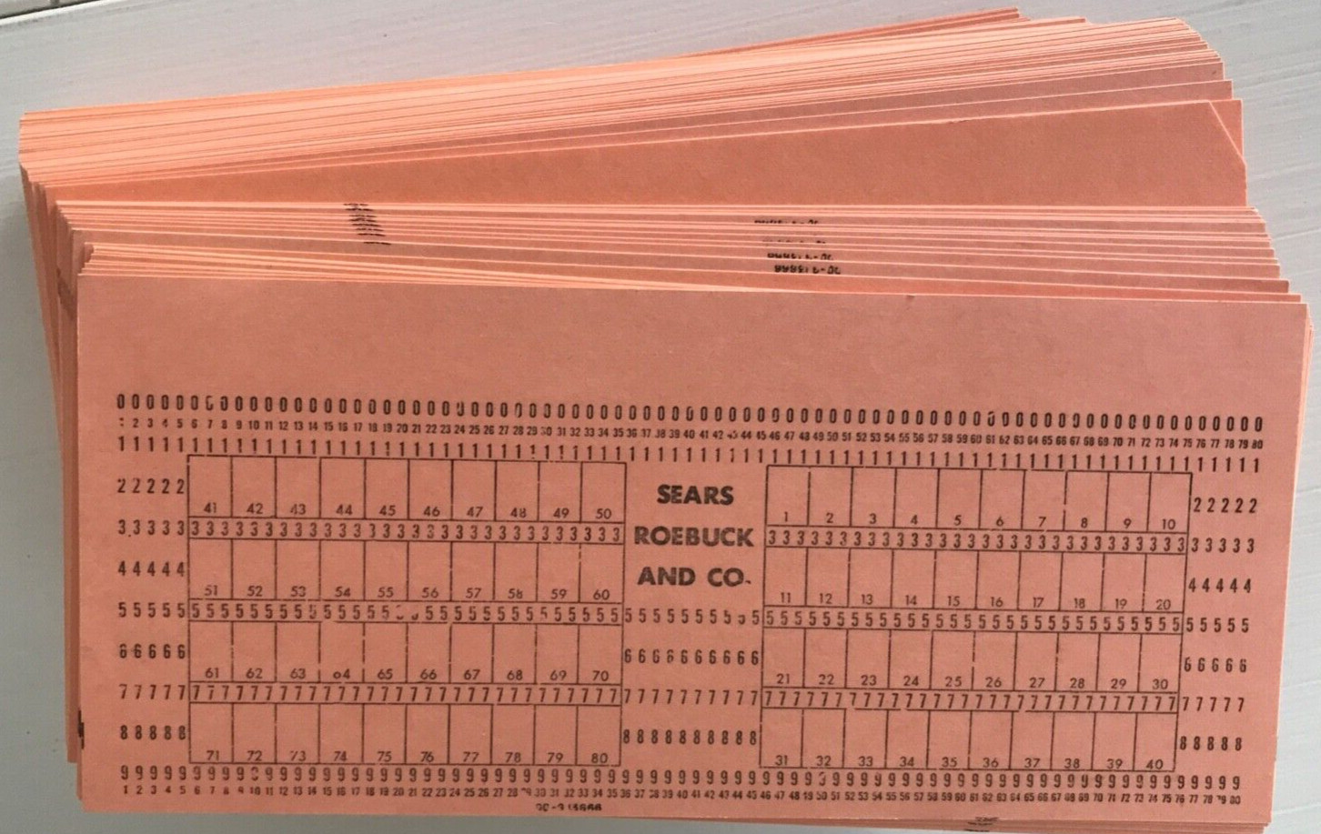 unpunched IBM punch card with Sears Roebuck ID.  From the last century.  x10