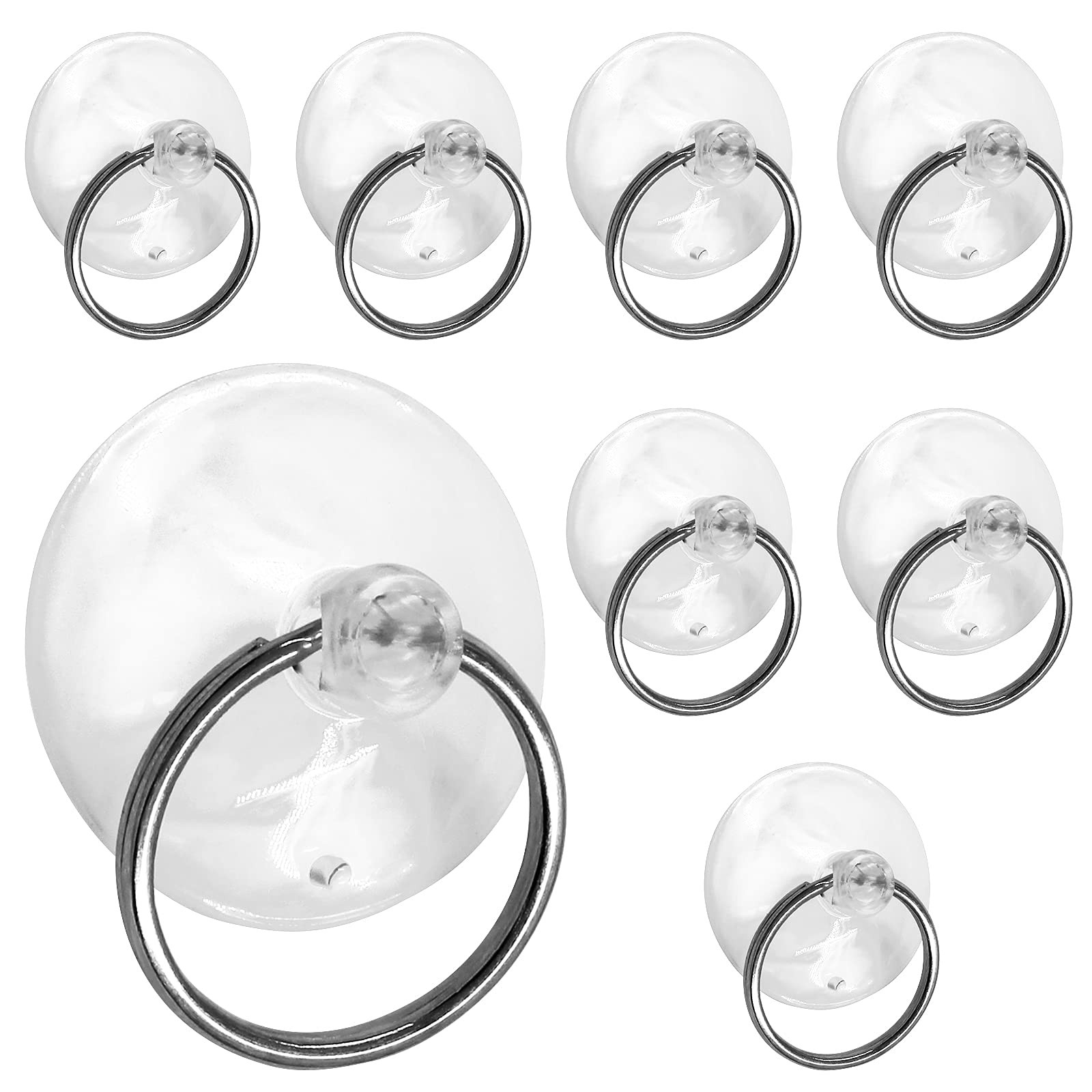 Piutouyar 12Pcs Suction Cup with Ring 1.2"/30mm Clear Key 1.2"/30mm,