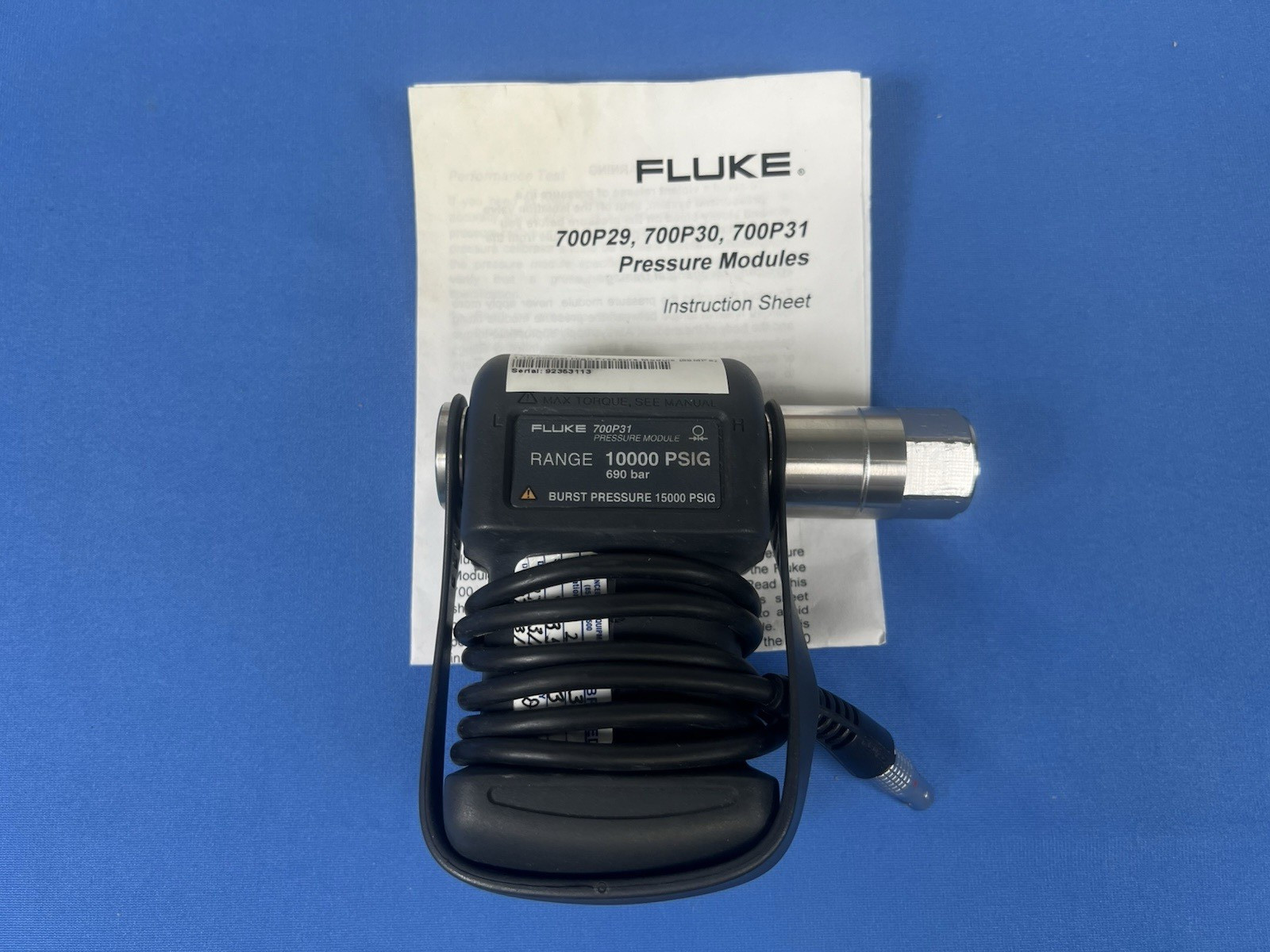 Fluke 700P31 1-10,000PSI High Pressure Module (69MPa)