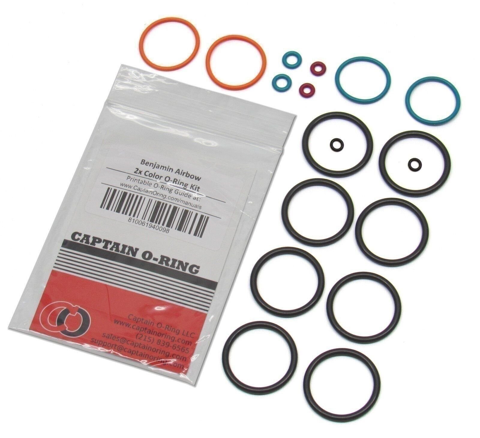 Captain O-Ring Crosman Benjamin Airbow Full 2X Color Coded Rebuild Kit