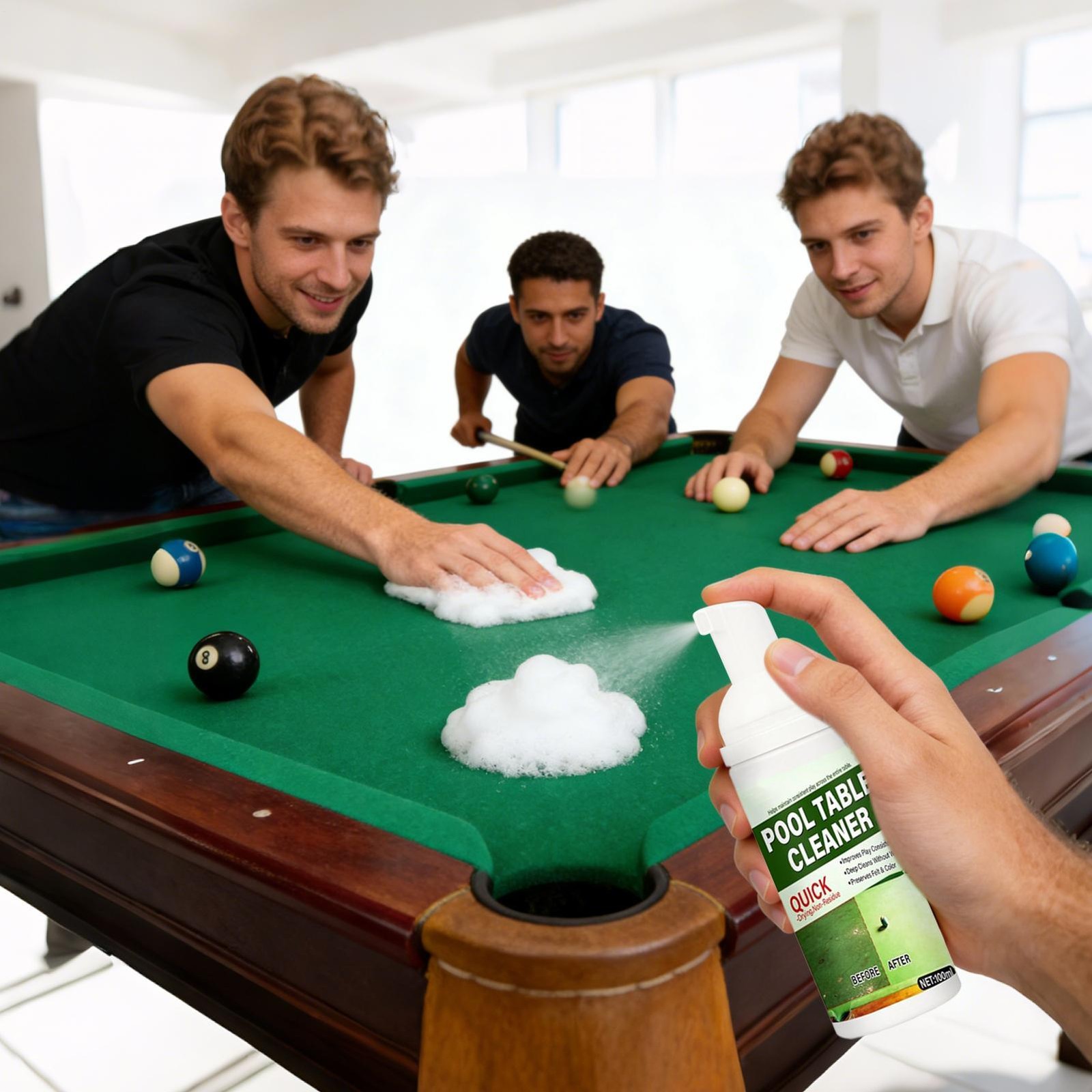 Quick Clean Pool Table Felt Cleaner - Cleaner Spray 100ml & Towel
