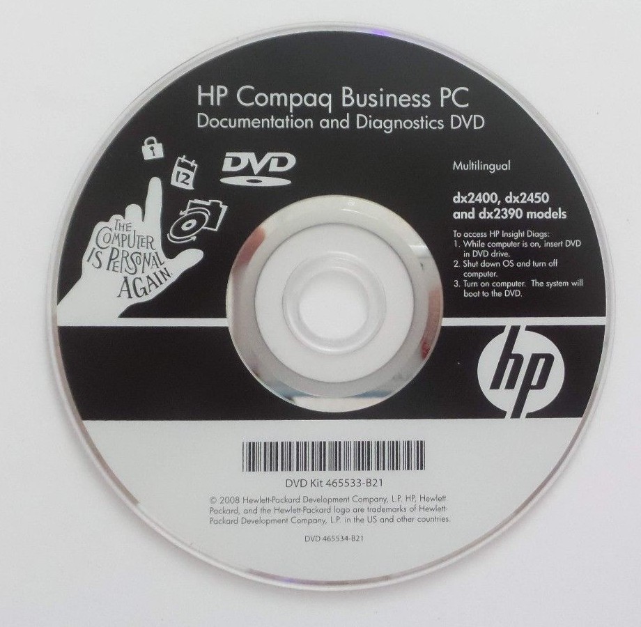 HP Compaq Business PC: Diagnostics and Documentation DVD - Ships in 12 hours!!!
