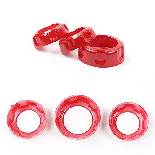 Radio AC Knobs Air Conditioner Switch Button for 2015-2024+ Dodge Red