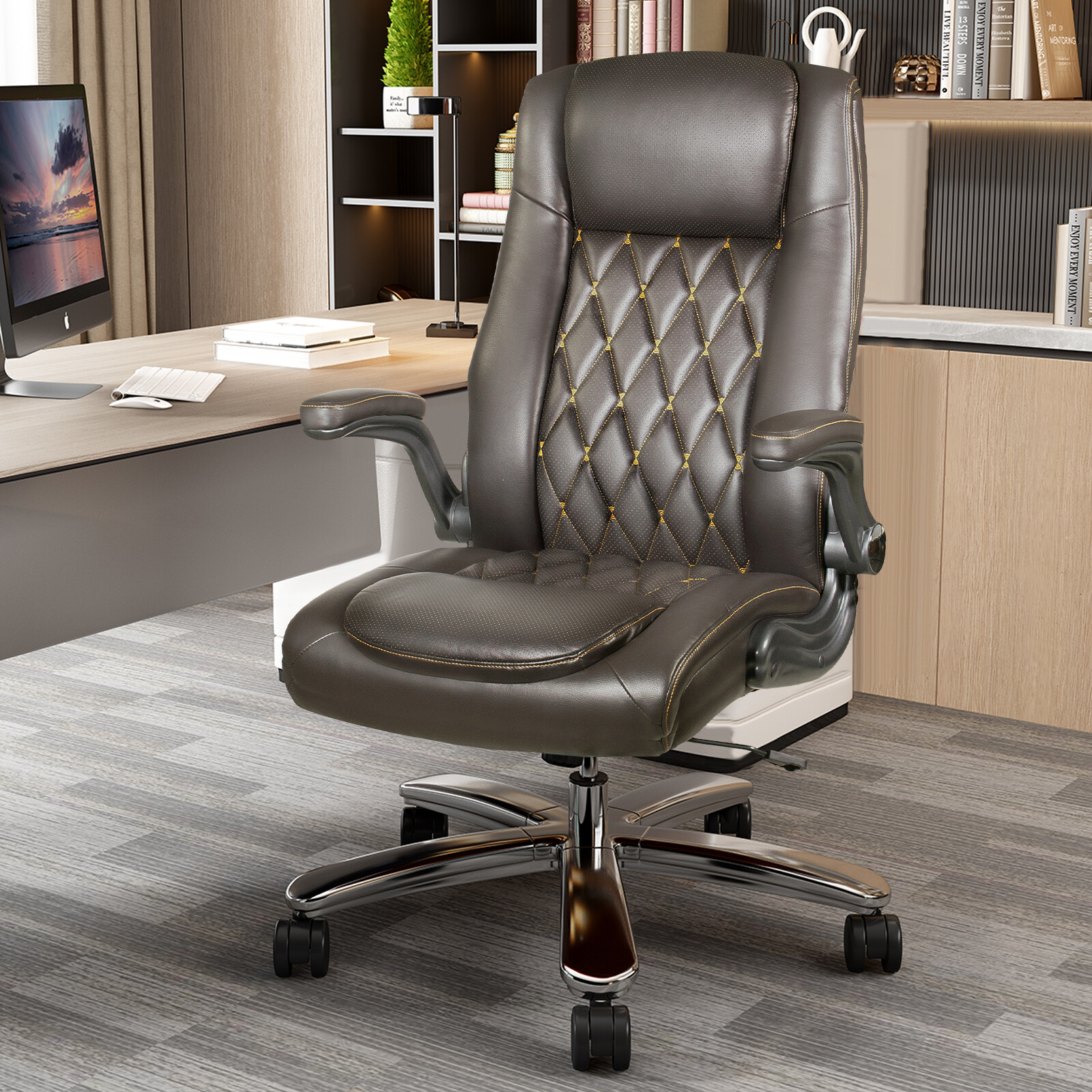 Executive PU Leather Office Chair High Back Computer Task Home Desk Chair