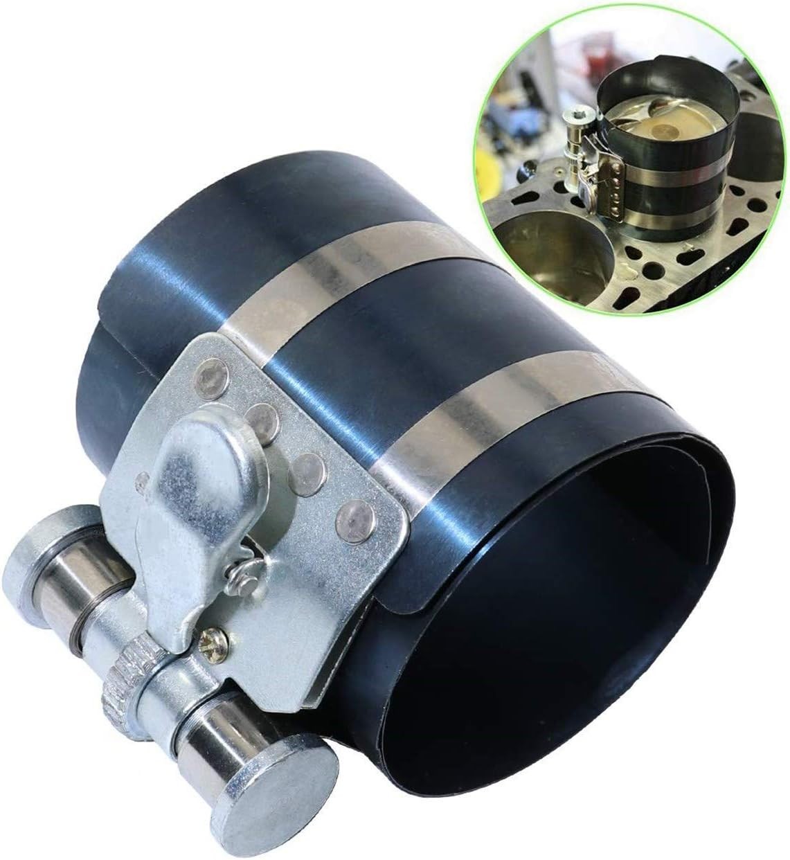 3 inch Piston Ring Compressor Tool, Adjustable Ratchet Piston Installation Tool
