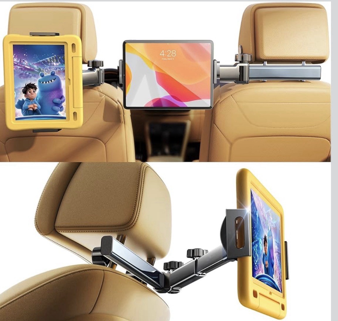 LISEN for iPad / Phone Holder Car Tablet Mount, Fits Screens 4.7- 11 Inches