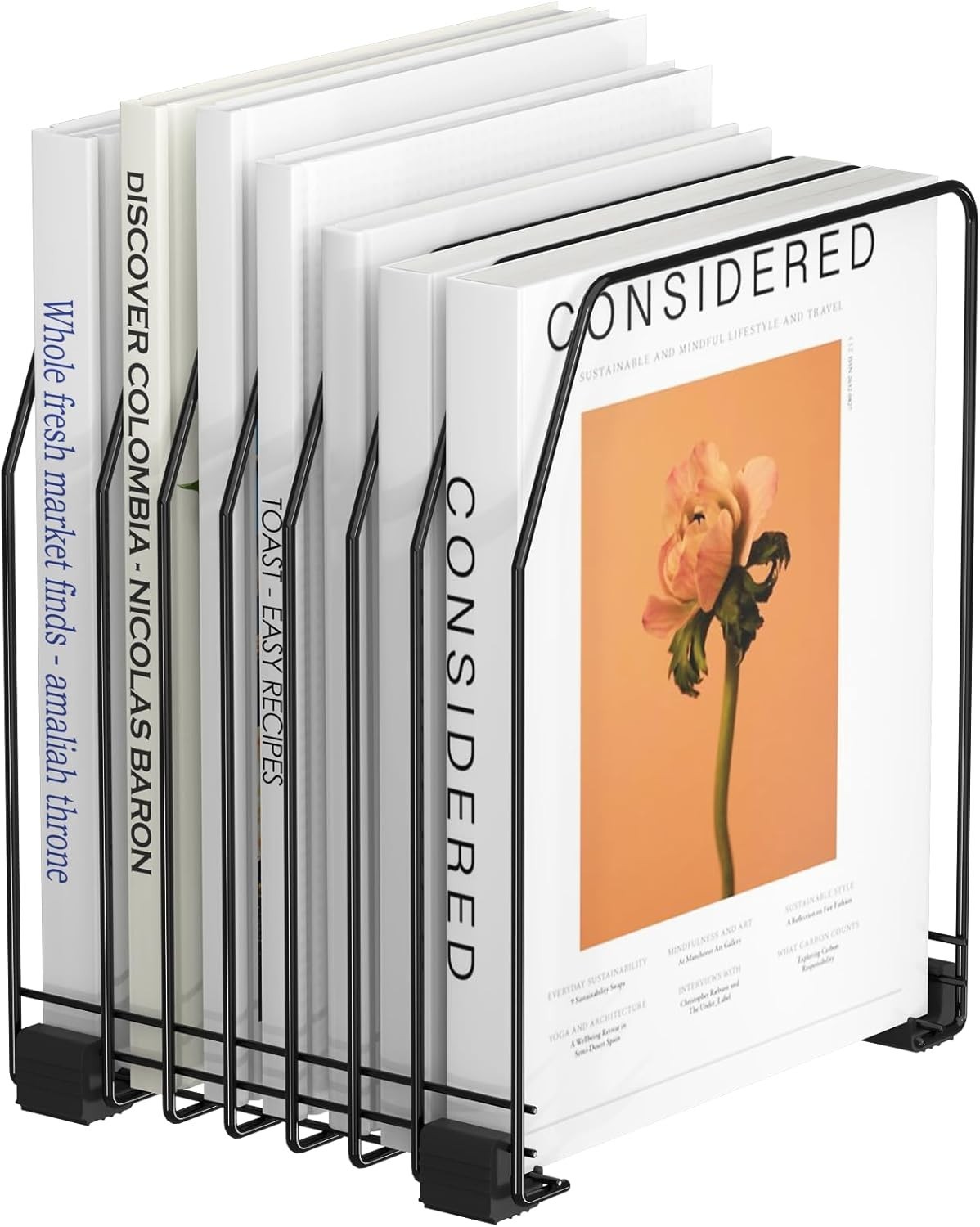 Space-Saving Vertical File Holder - 7 Compartments for Office and Home