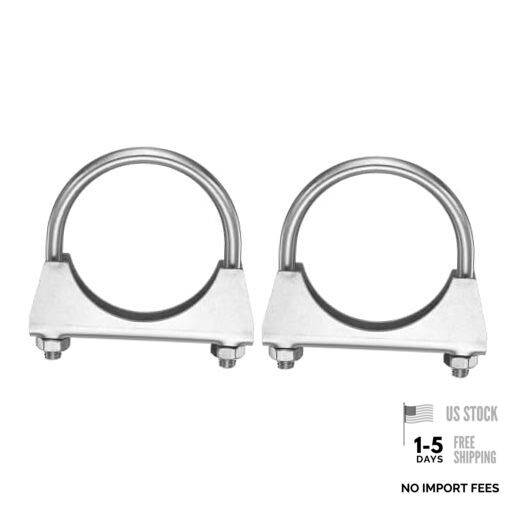 2pcs U Bolt Muffler Exhaust Clamp/2.48" 304 Stainless Steel U-Bolt Clamps 63mm