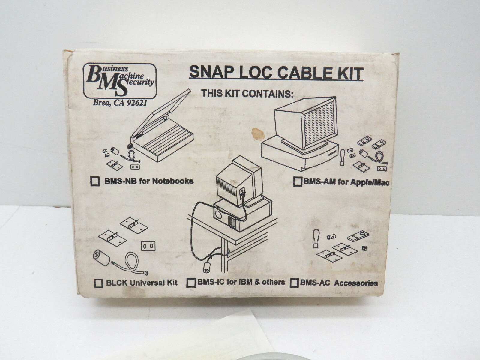 BMS SnapLoc Steel Cable Kit with Lock and Key for Securing Electronics