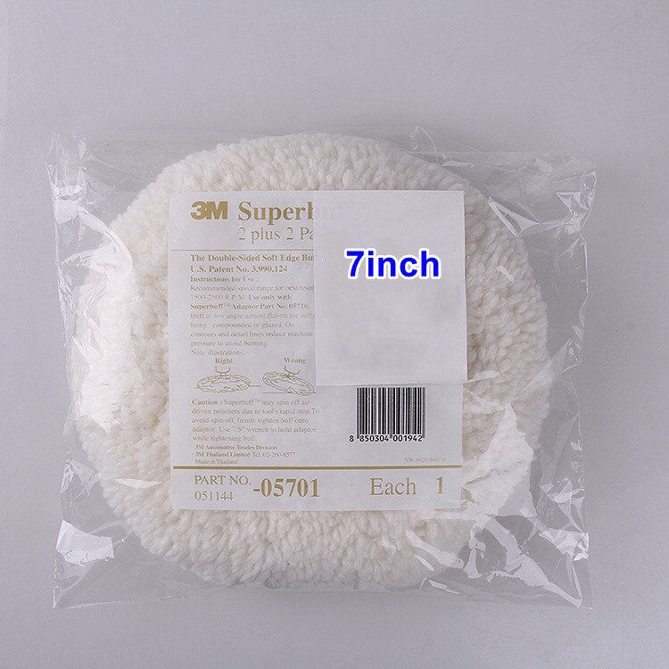 7 inch Wool Buffing Pad 100% Natural Wool Double Side Compound Cutting Polishing