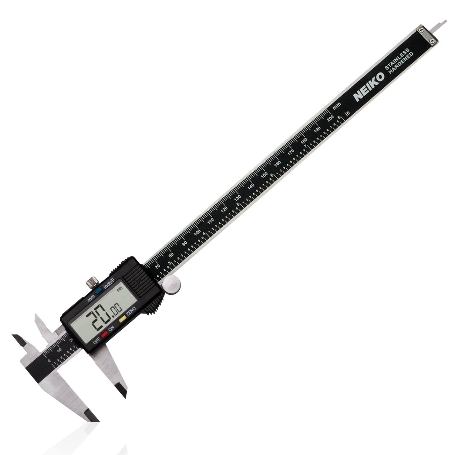 01408A 8” Electronic Digital Caliper Extra Large Display | 0-8 Inches | Inch/Fra