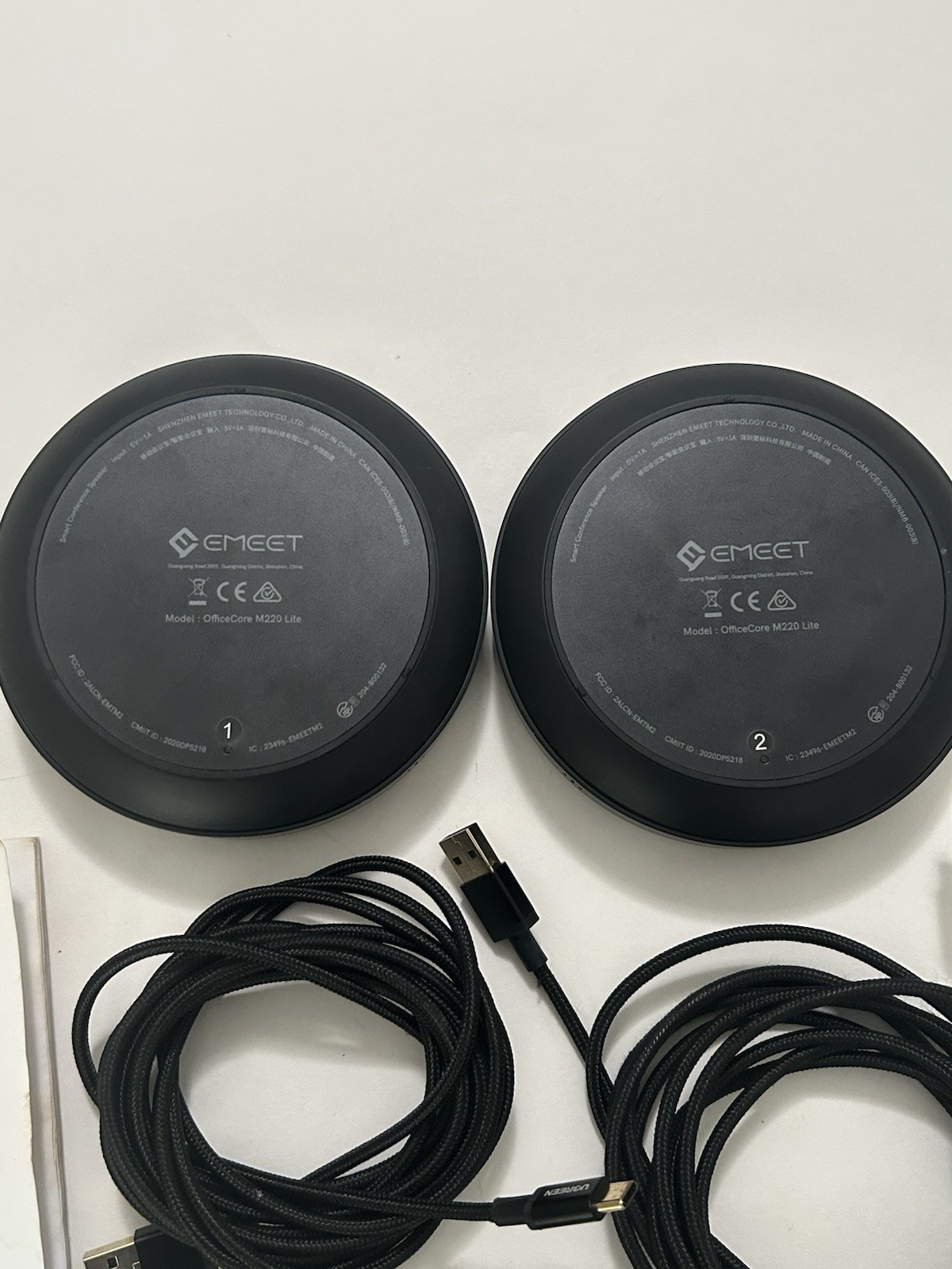 EMeet OfficeCore M220 Lite Wireless Speakerphone Black (2 Pack)