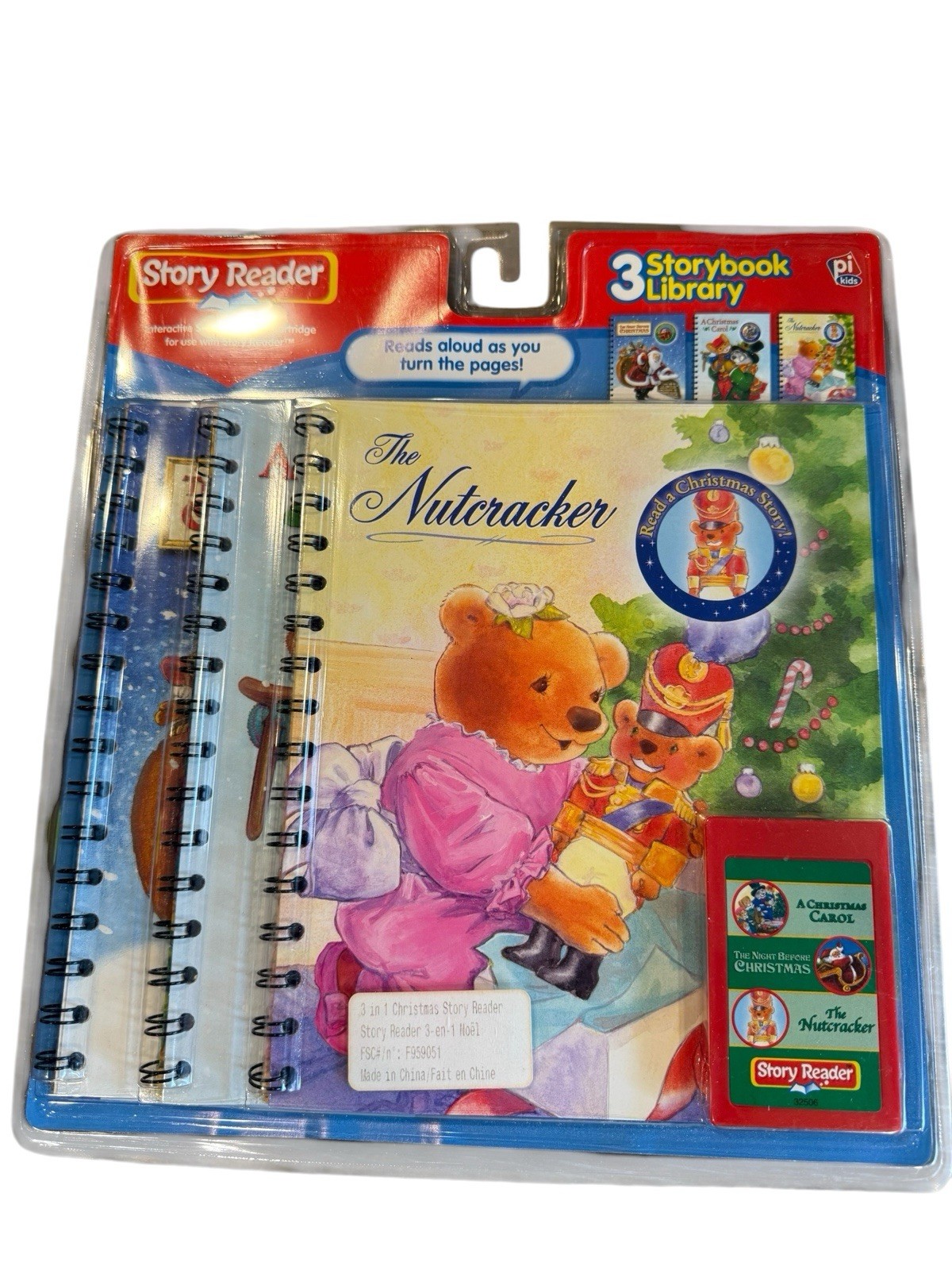 New Vtg Story Reader 3 Storybook Pack Nutcracker Christmas Carol Night Before