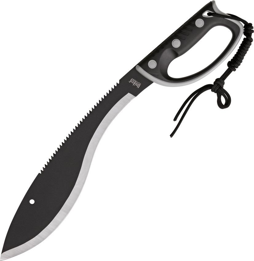 United Cutlery 21" Sawback Stainless Fixed Blade Black Gray Survival Kukri 2778