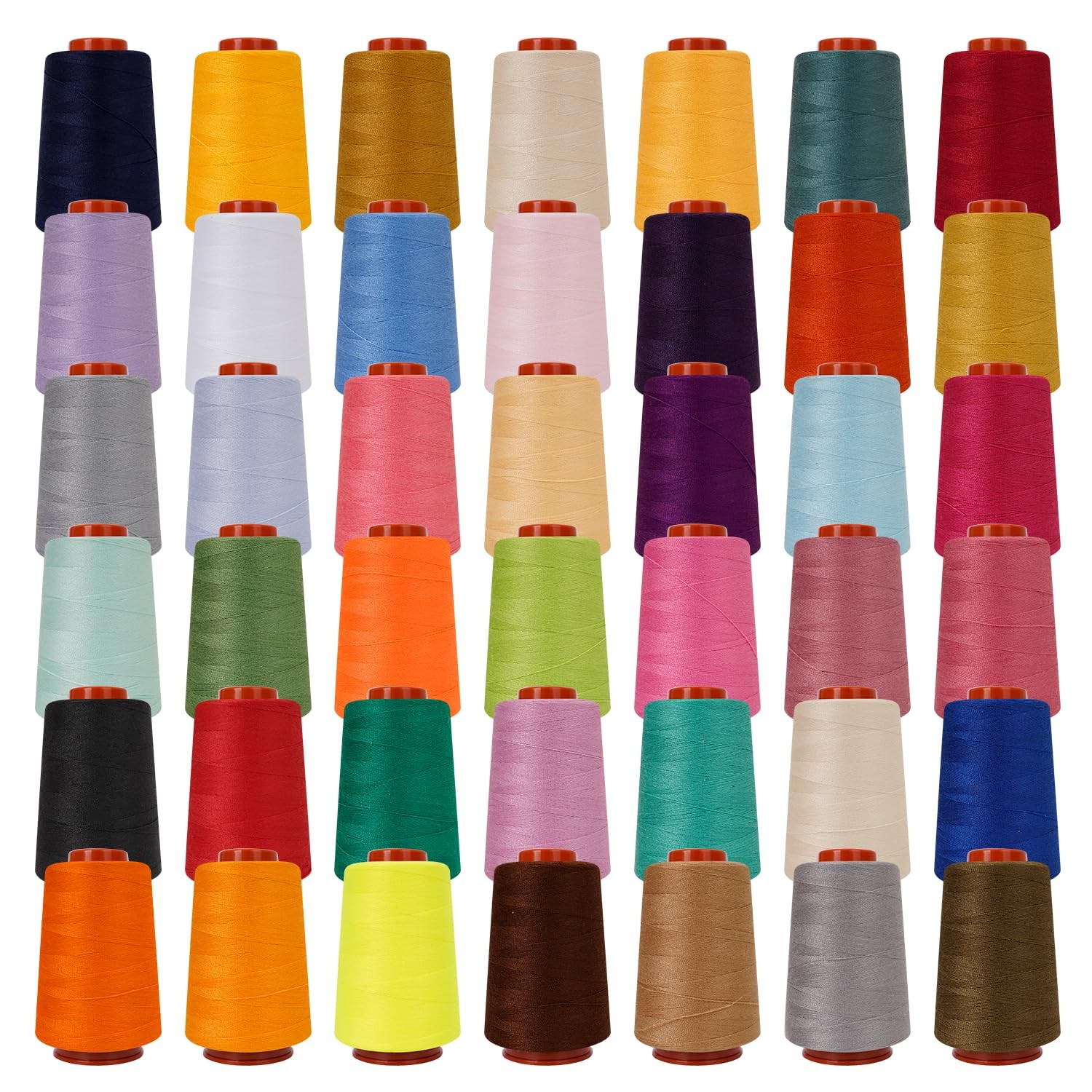 42 Colors Sewing Thread Kit All Purpose Polyester Thread Assorted Colors for ...