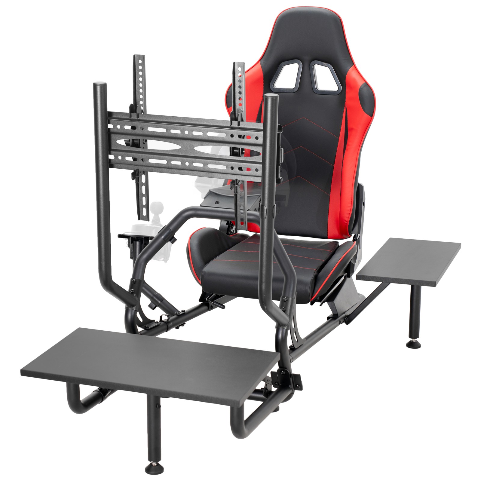 VIVO Racing Simulator Cockpit with Wheel Stand, Gear Mount, TV Mount, Shelf Kit