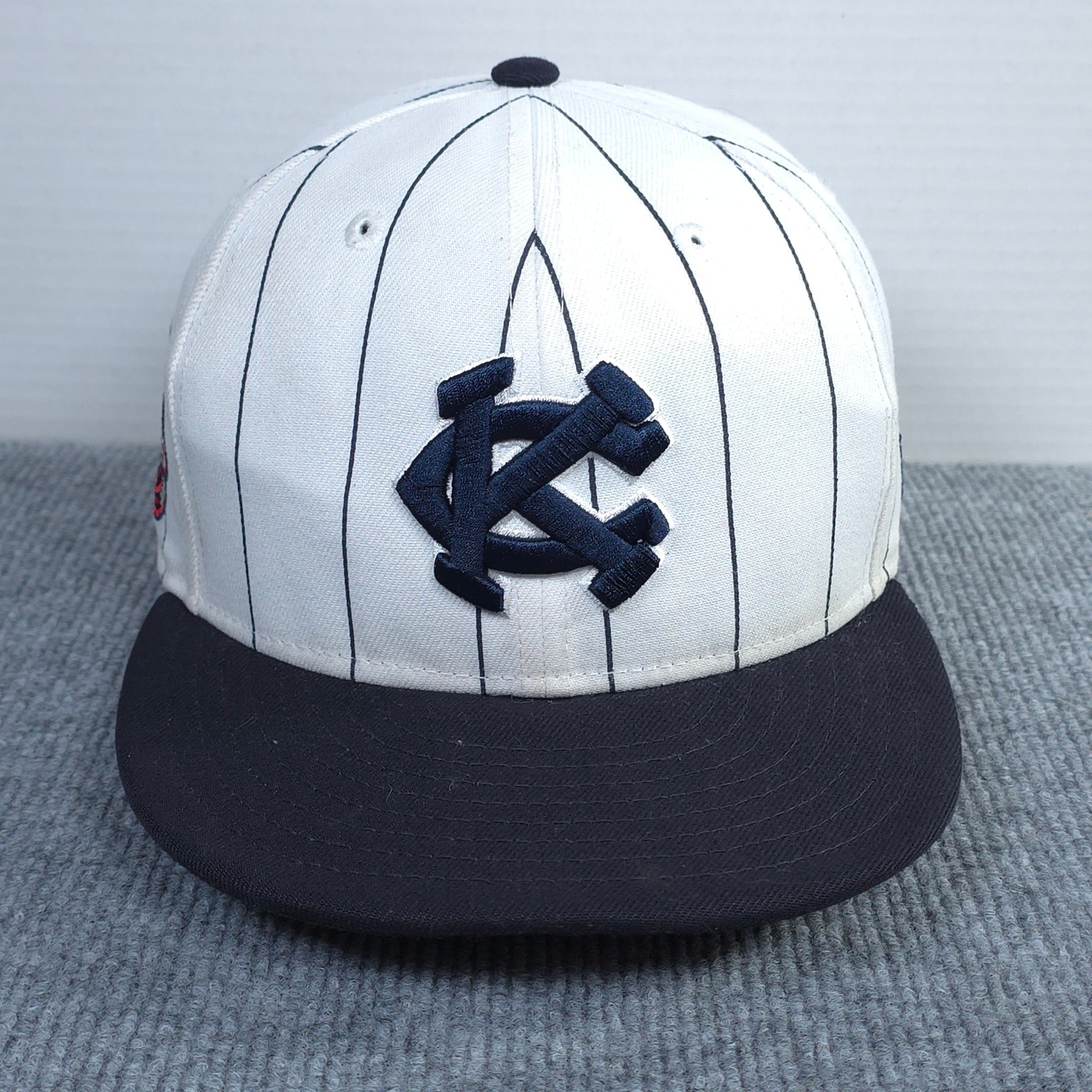 Kansas City Monarchs Hat On Field Players Cap Fitted 7 Mens White Baseball