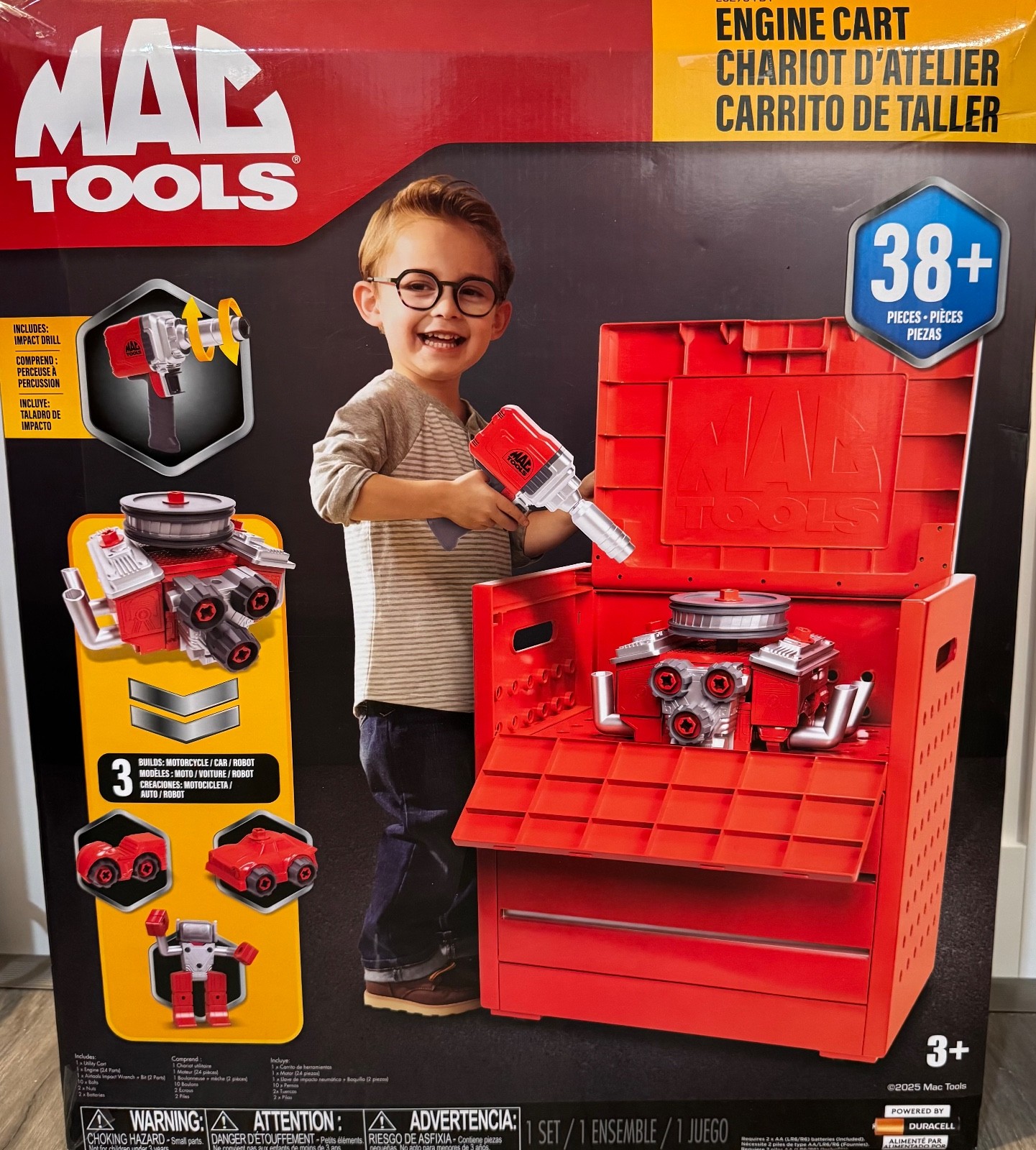 Brand New Play Set MAC Tool Utility Cart 38+ Pieces Age 3+