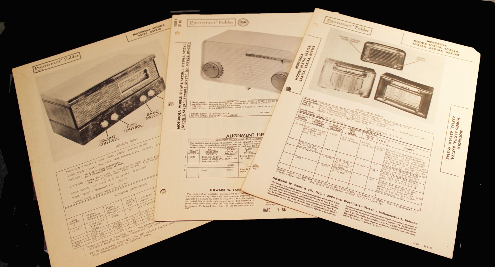 Sams Photofacts Technical Manuals (You Choose Model) See Description Below B-3
