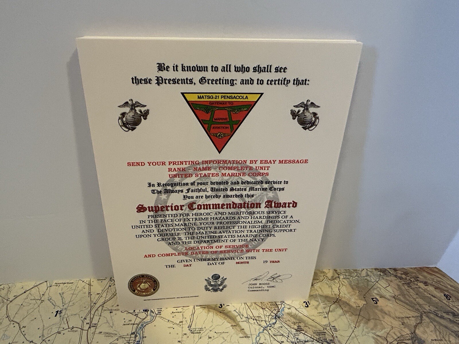 U.S.M.C. / AVIATION TRAINING SUPPORT GROUP 21 - SUPERIOR COMMENDATION AWARD
