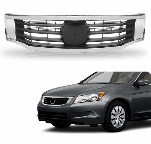 For 2008-2010 Honda Accord Front Bumper Grille Black Chrome Mesh Grill