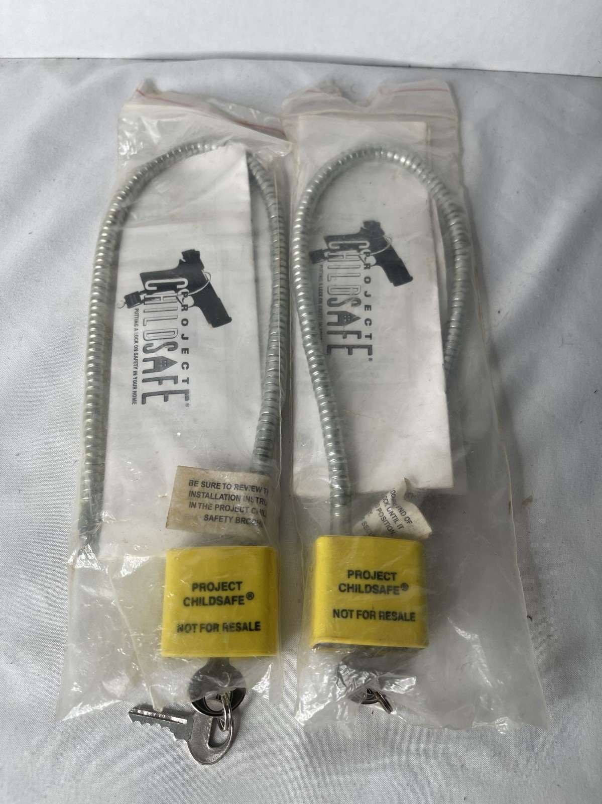 (Set of 2) Project Child Safe ~ Cable Gun Lock with 2 Keys New Original Package