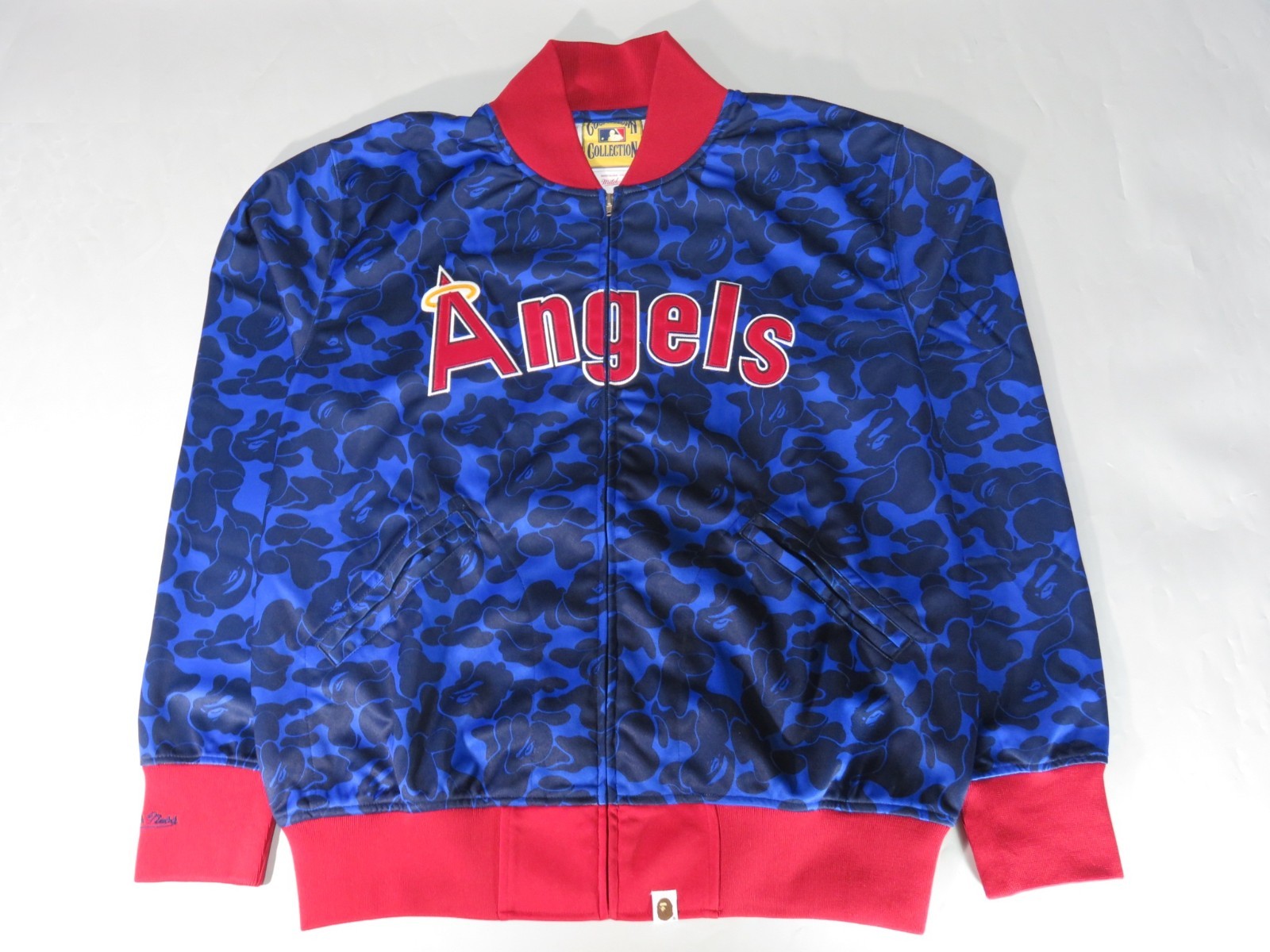 22599 bape mitchell&ness Los angeles angels jacket blue L