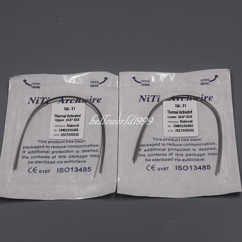 20 Bags 200 Pcs Dental Rectangular Wire Niti Natural Thermal Activated All SIZE