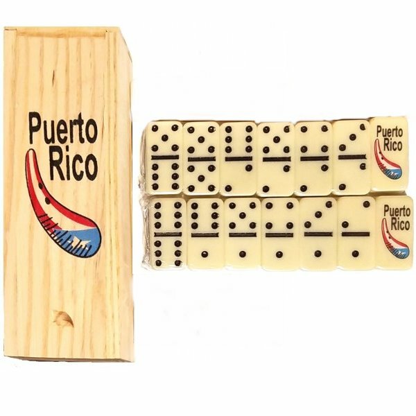 MINIATURE PUERTO RICO DOMINO SET WITH GUIRO, Real Dominos