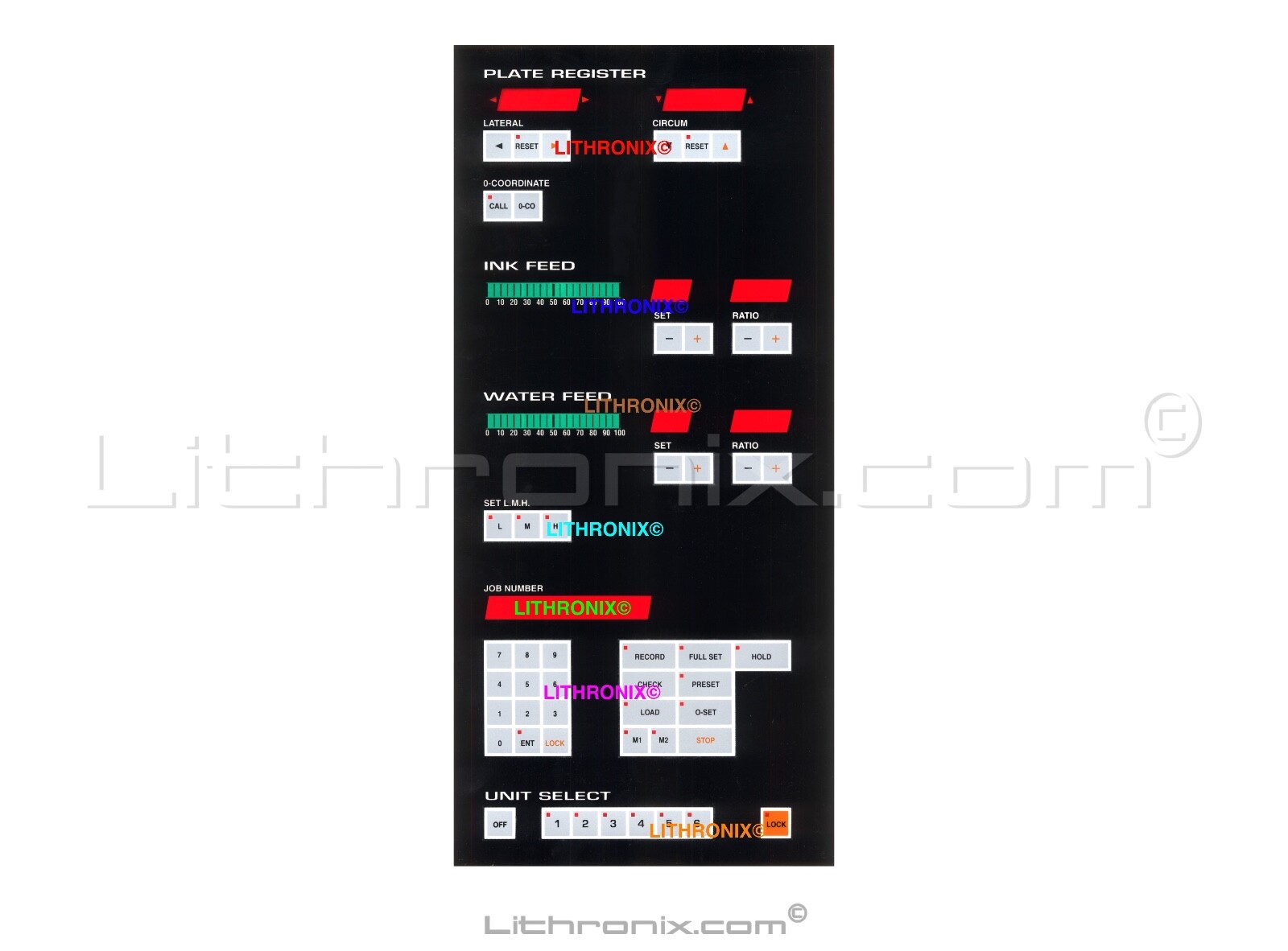 Komori Lithrone PQC-C & D I/W/R Unit Selection Membrane