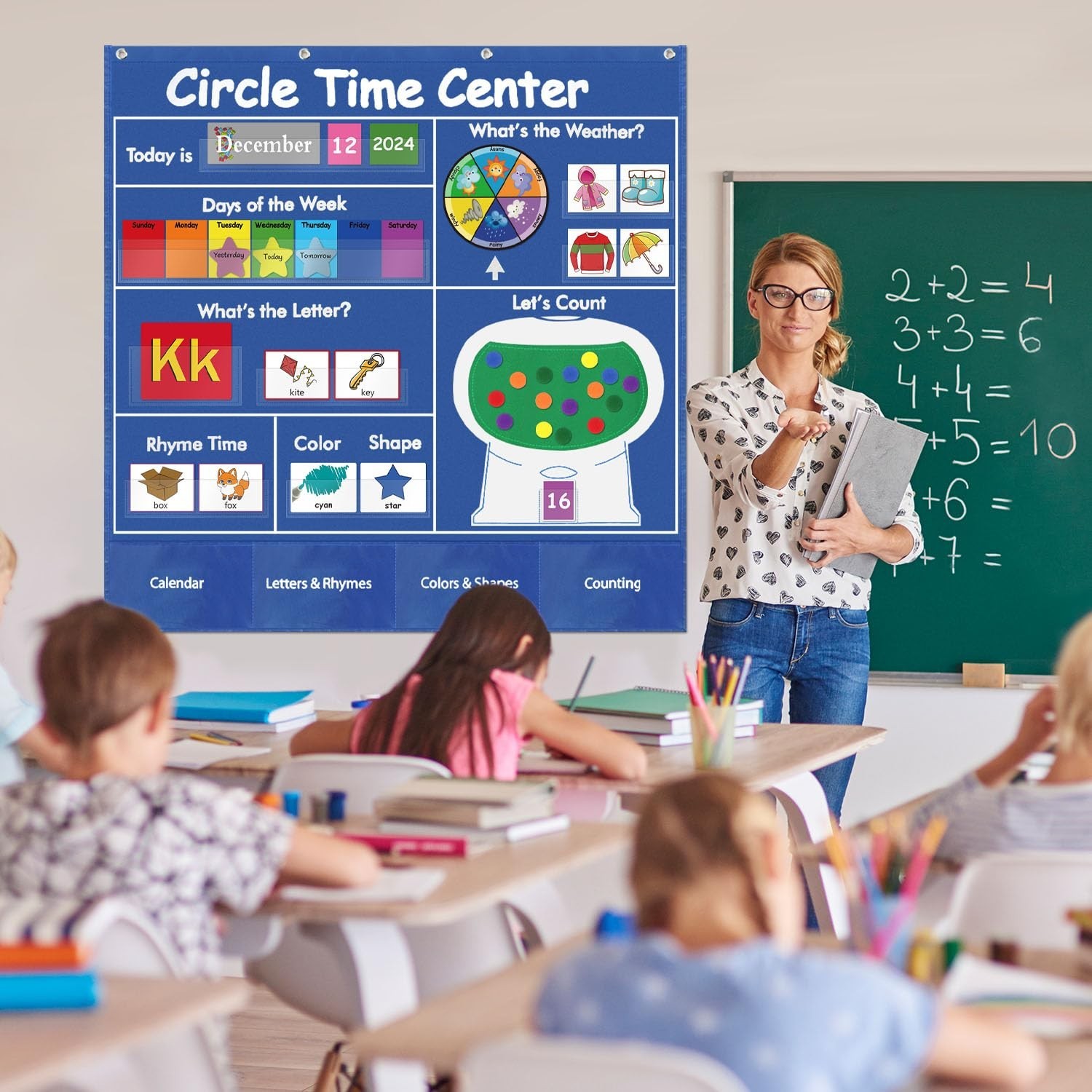 Circle Time Learning Center Classroom Pocket Chart Preschool, Educational Poc...