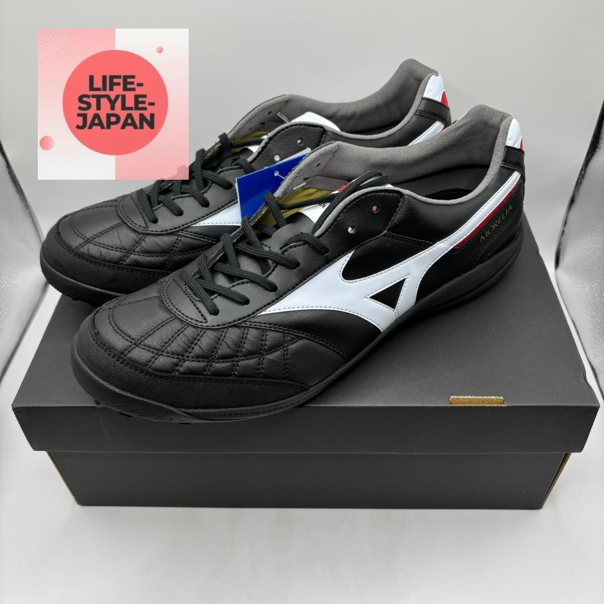 MIZUNO Morelia SALA JAPAN TF Q1GB250201 Black White Men Unisex Futsal 2E Shoes