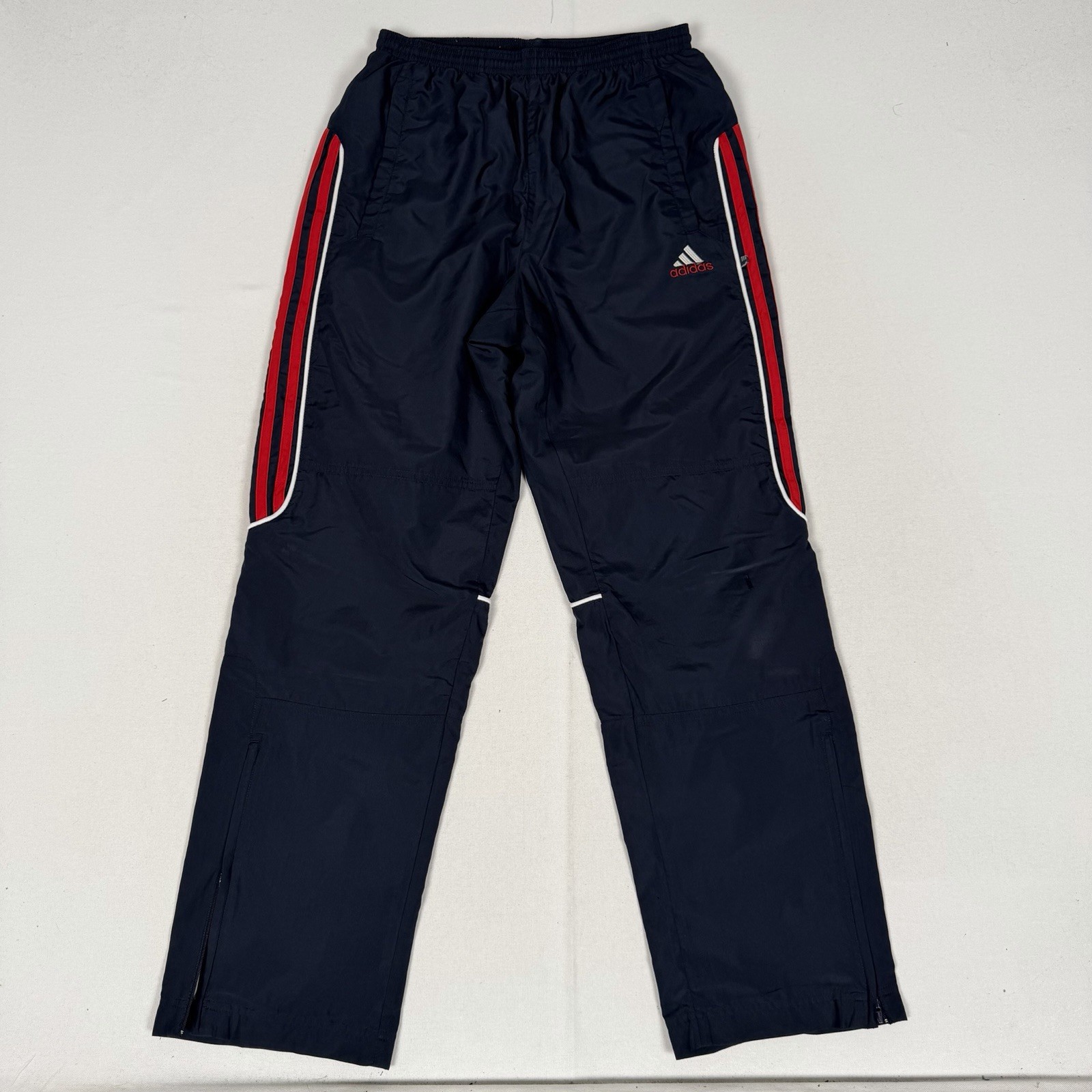 Adidas Joggers Tracksuit Bottoms Navy Red Retro Sports Mens W29 L29