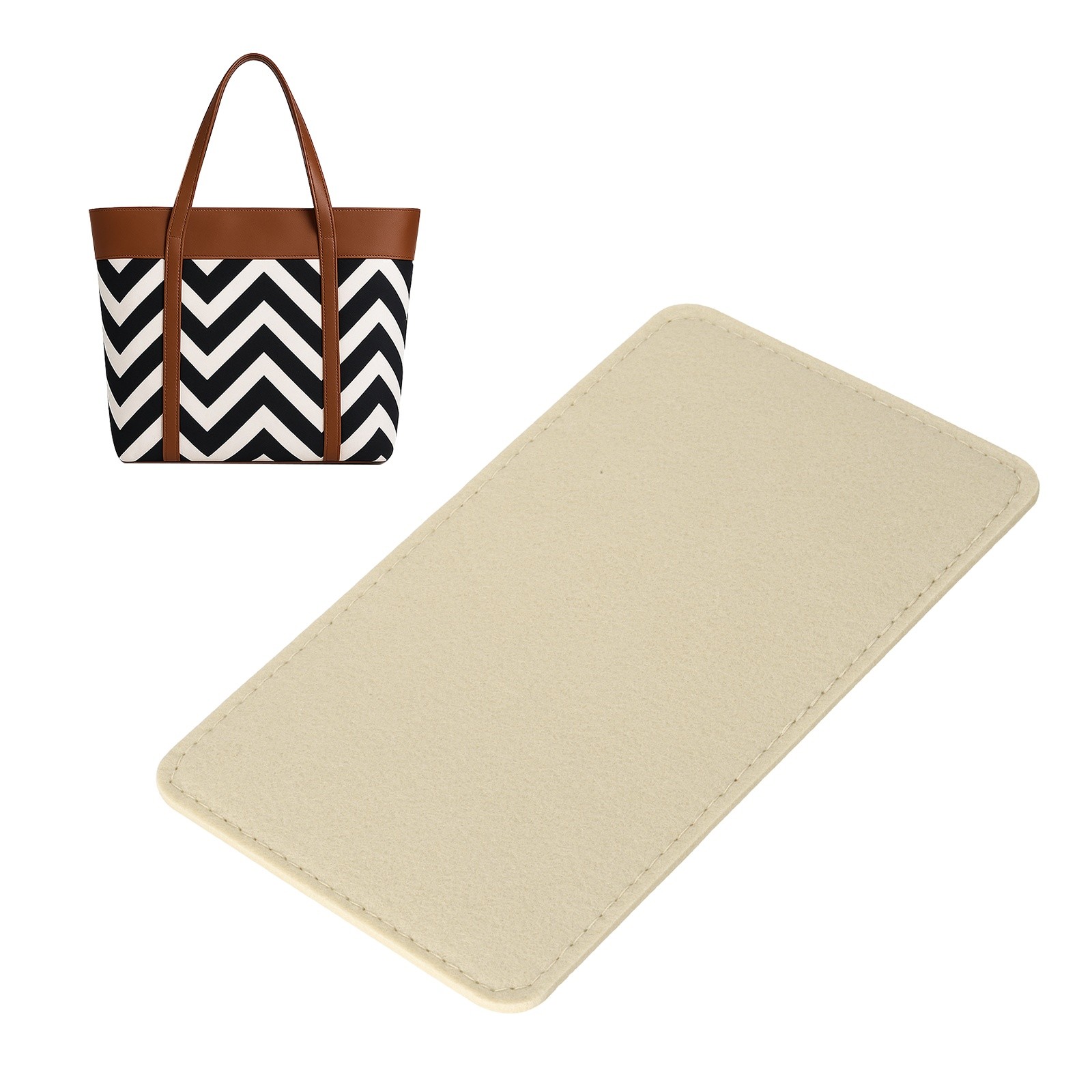Felt Bag Base Shaper Handbag 8.66x5.12'' 3mm Thick, Beige