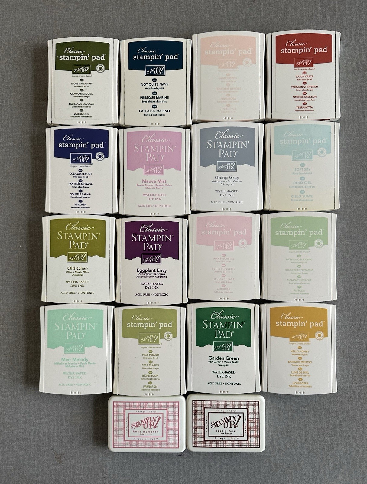 HUGE Lot of 18 Stampin Up Ink Pads Various Colors