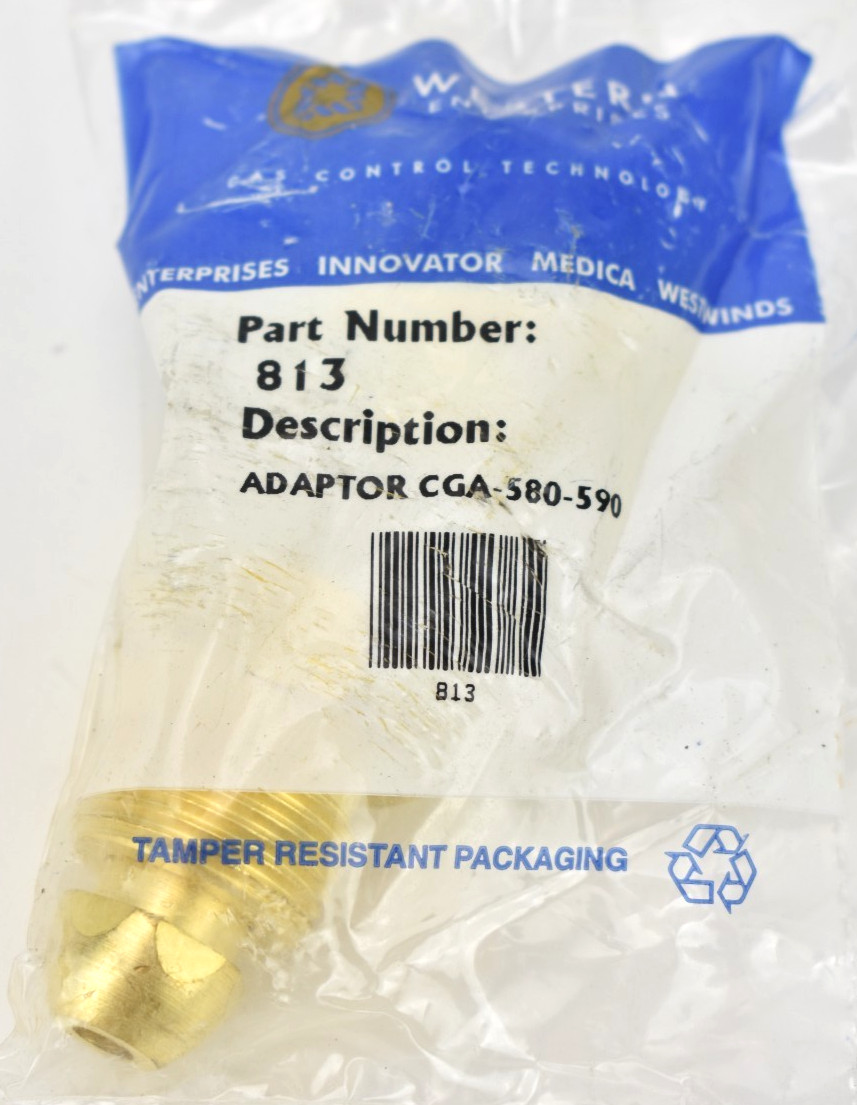Western Enterprises 813 Brass CGA-580 to CGA-590 Cylinder Regulator Adapter