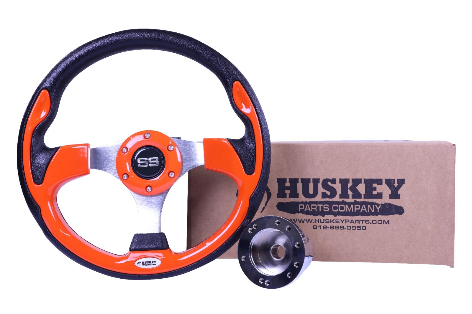 12.5" Golf Cart Steering Wheel Orange Color W/ Adapter for EZGO TXT/RXV/Valor/ST