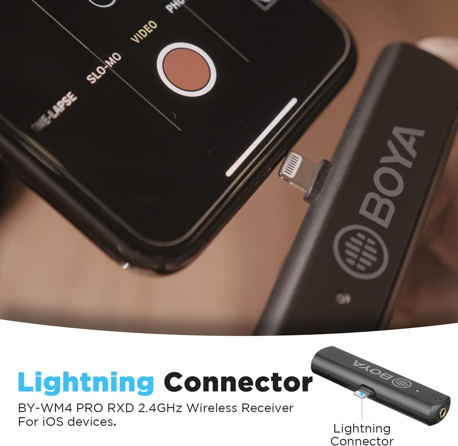 BOYA BY-WM4 PRO-K3 2.4 GHz WIRELESS MICROPHONE SYSTEM FOR LIGHTENING DEVICES IOS