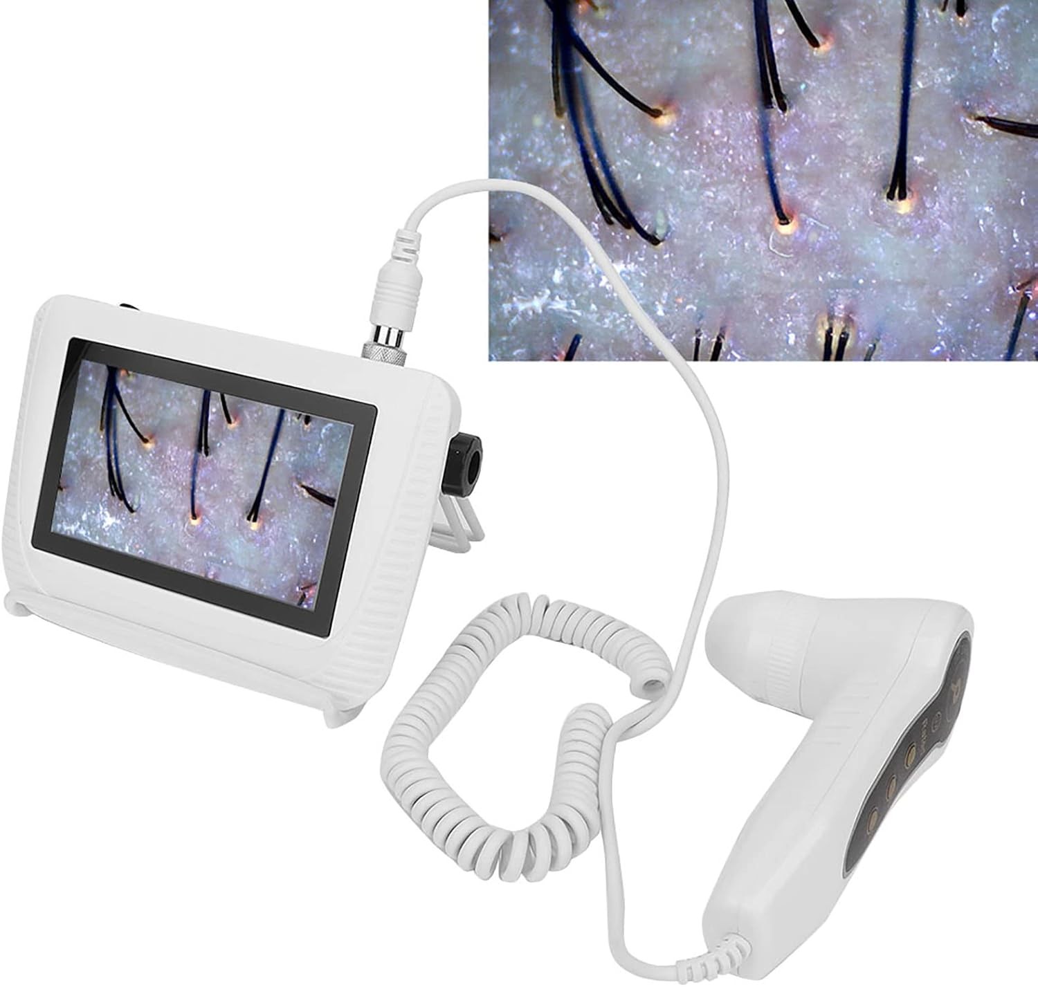 Skin Hair Diagnosis Analyzer 5” LCD Screen Digital Hair follicle Detector Tester
