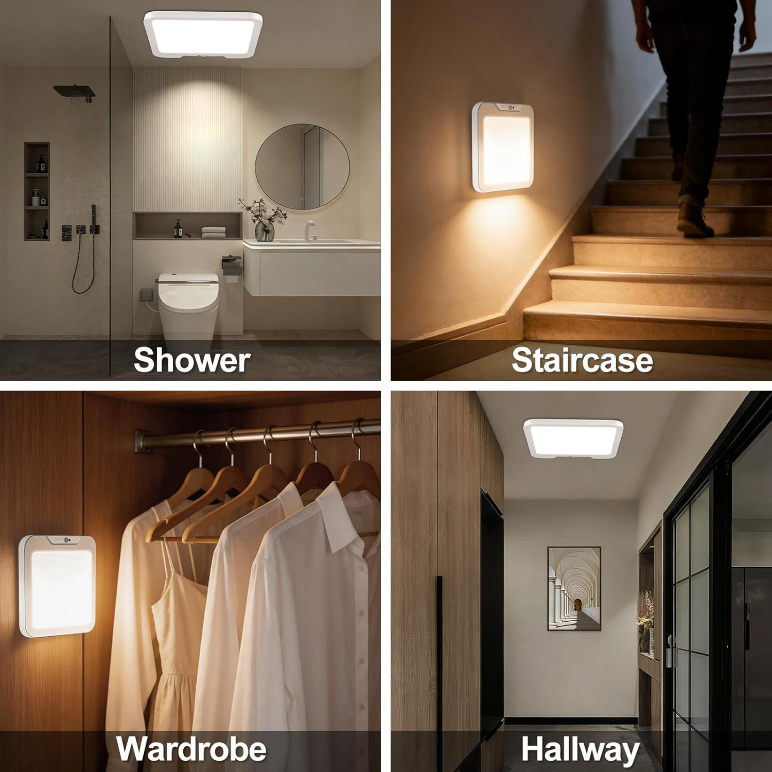 OSIDEN 8.27″‌ Rechargeable Motion Sensor Ceiling Light with Remote | Wireless Ma