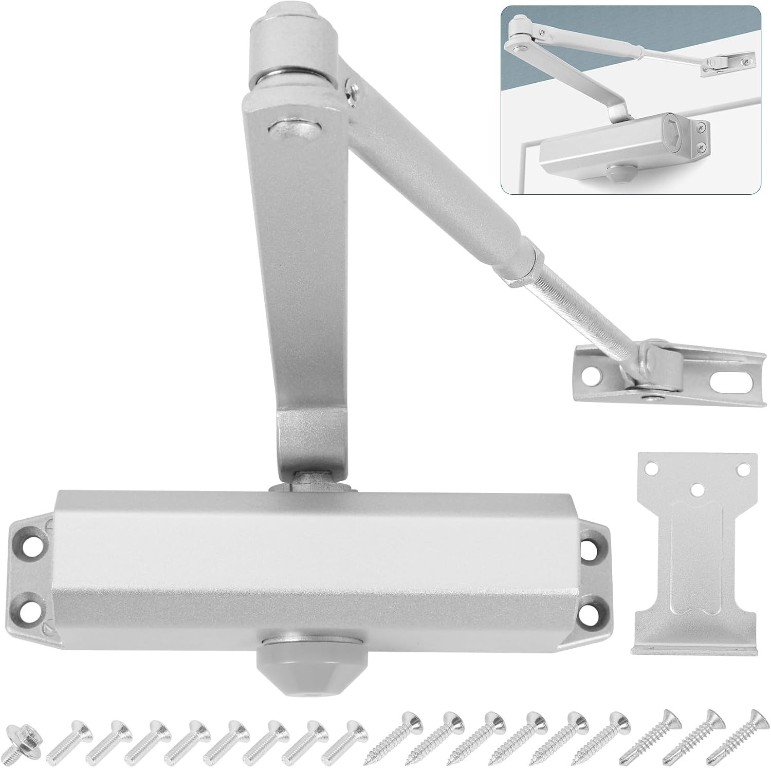 Automatic Door Closer, 3 Spring Hydraulic Closure Suitable for Residential And