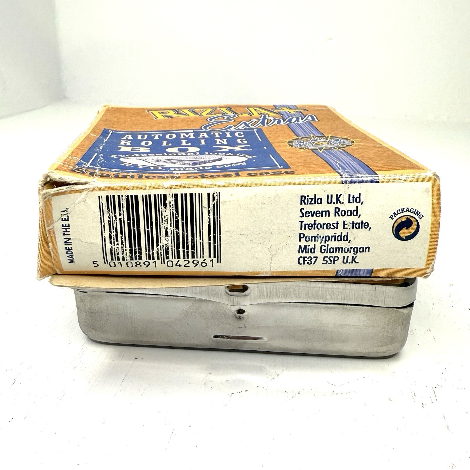 Vtg Rizla+ Extras Automatic Cigarette Rolling Machine Stainless Box - With Box