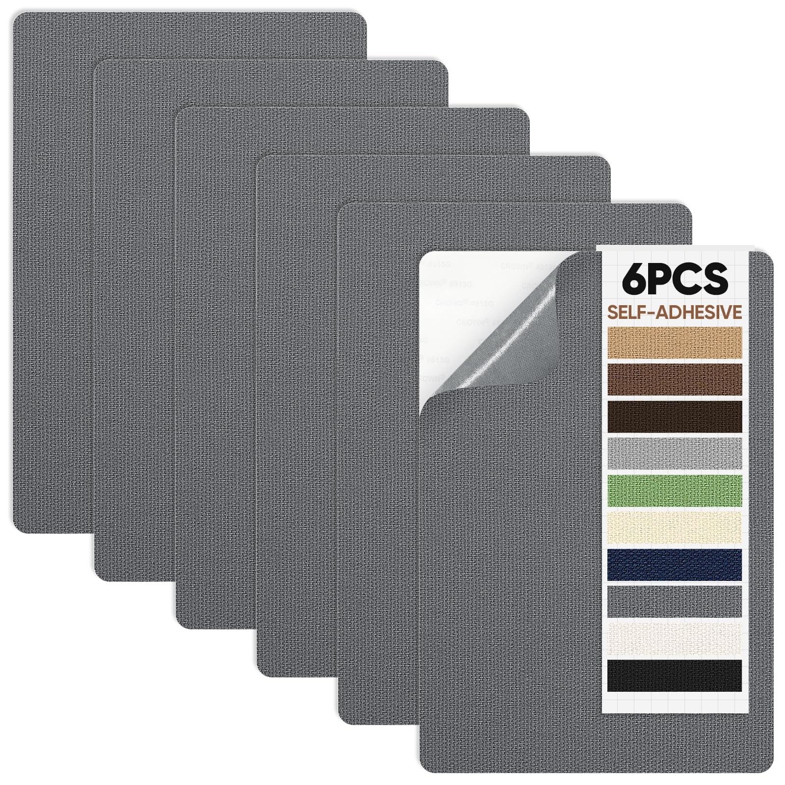 Canvas Patch 5.5 x 8 Inches 6Pcs Self-Adhesive Waterproof Canvas Patch Kit fo...