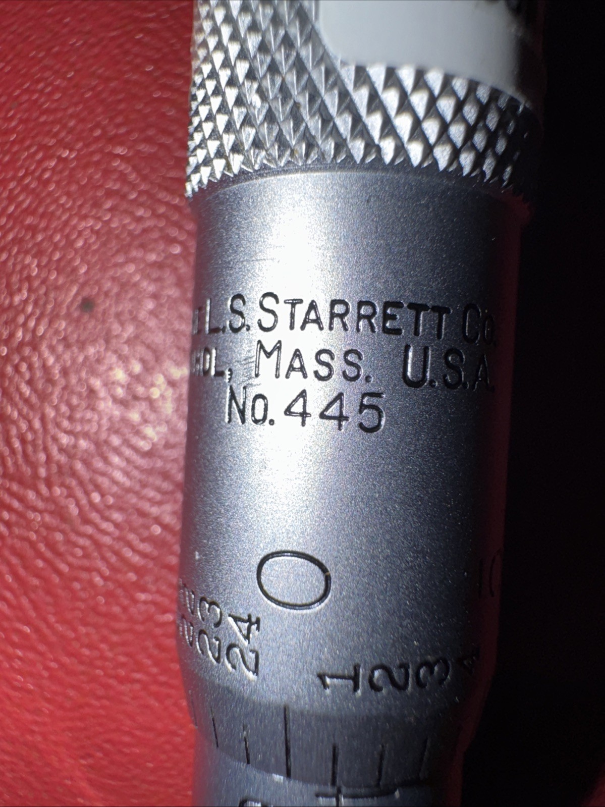 Starrett Model 449 Depth Micrometer 4 Inch Base Non-Rotating Stems