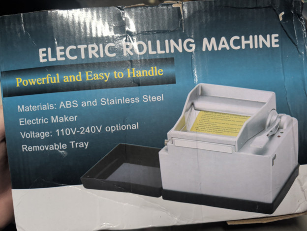 Electric Rolling Machine 110V–240V Automatic Roller w/ Removable Tray