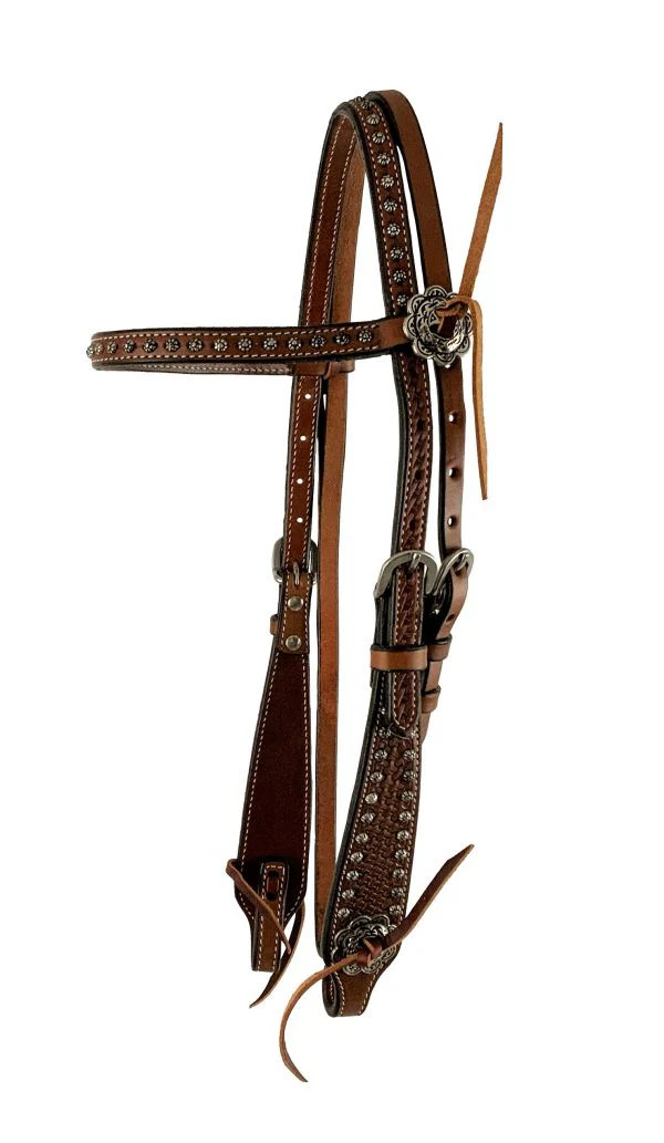 Showman ® Basket Weave Browband Headstall